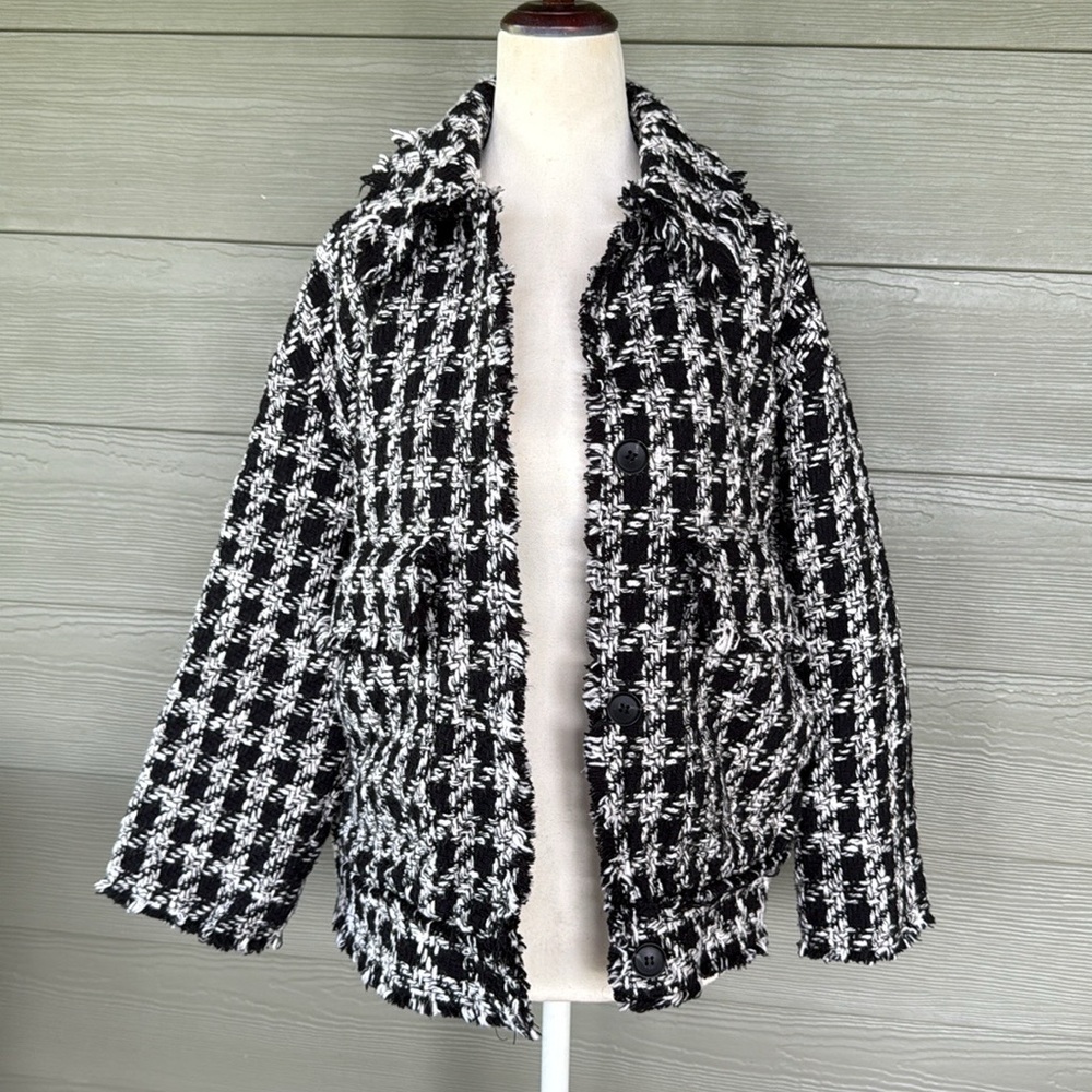 H&M Black and White Tweed Jacket